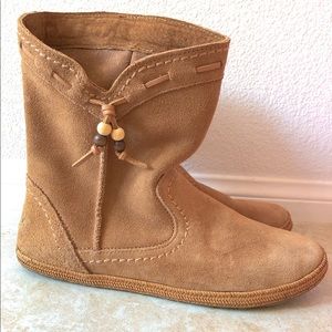 UGG suede short boots chestnut color
